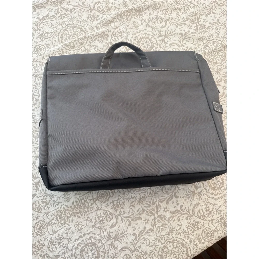 Large Grey Heavy Duty Nylon Messenger Bag Briefcase Art Student Laptop Case